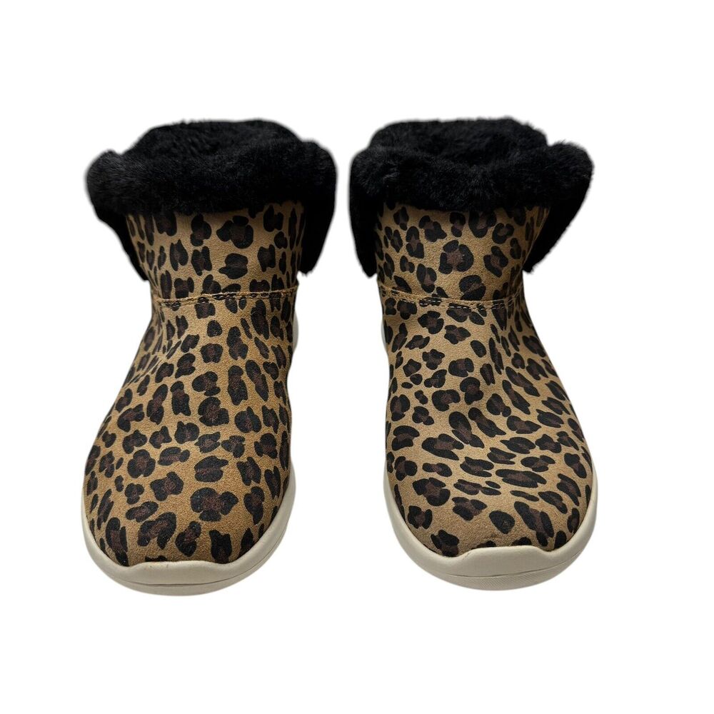 Skechers On-The-Go Joy Ankle Boots Suede Snow Kitty Leopard Walking Cozy EUC 9 - Picture 2 of 12